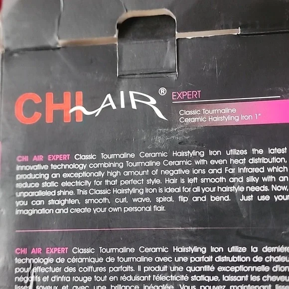 Chi Air Expert, Classic Tourmaline Ceramic Hairstyling. Iron 1 with Thermal Mat.